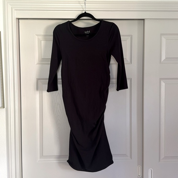 Isabel Maternity Black Long Sleeve Everyday Dress - Picture 1 of 3